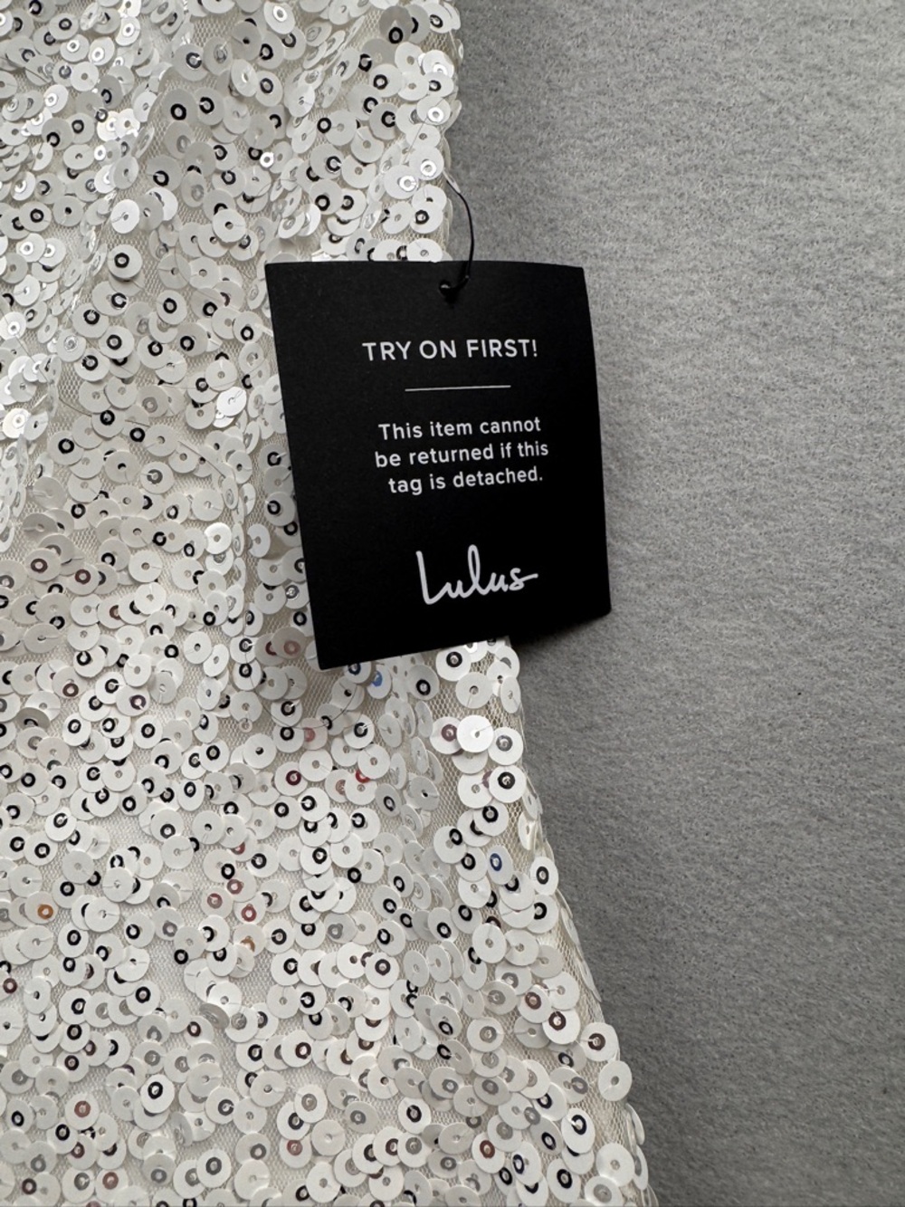 Lulu’s Force of Fashion White Backless Sequin Mini Slip Dress Size Small Bride - Picture 4 of 8